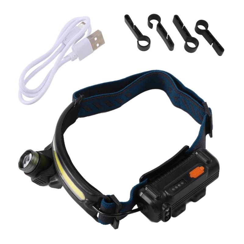 Okeeyseda Stirnlampe Licht Lampe LED Wiederaufladbar, 1000 Lumen Stirnlampe Licht Lampe Taschenlampe mit Bewegung Sensor, mit 4 Helm Clips für Camping, Wandern von Okeeyseda