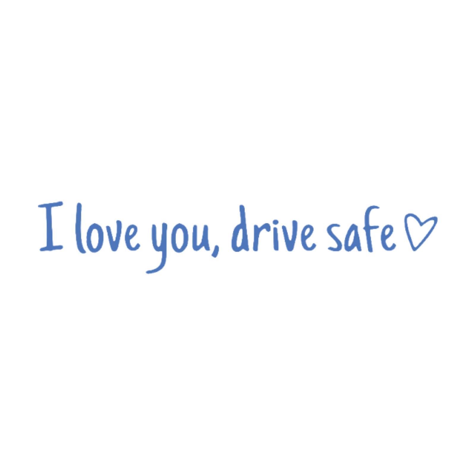 Okiyakusama „I Love You Drive Safe“-Aufkleber, Dekorationszubehör, universeller Auto-Rückspiegel-Aufkleber für Mädchen und Frauen, Rückspiegel, Blau von Okiyakusama