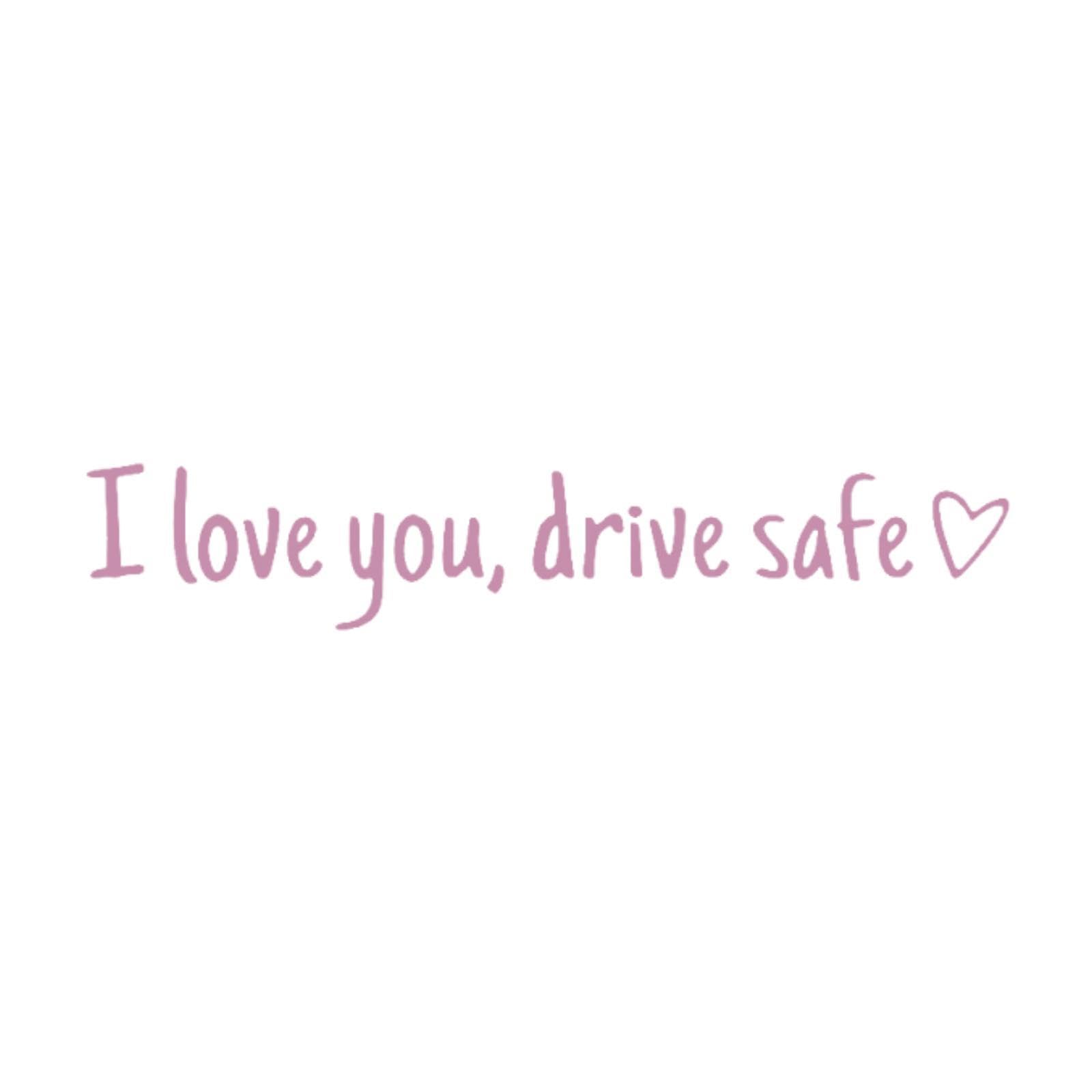 Okiyakusama „I Love You Drive Safe“-Aufkleber, Dekorationszubehör, universeller Auto-Rückspiegel-Aufkleber für Mädchen und Frauen, Rückspiegel, Rosa von Okiyakusama