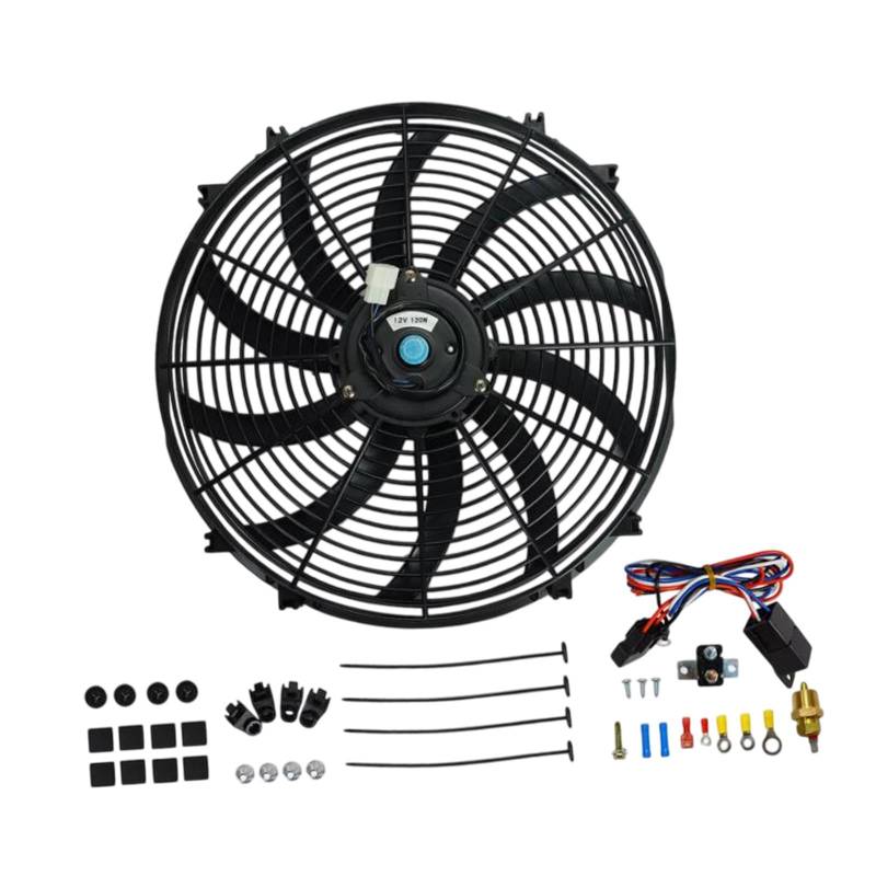 Okiyakusama 16 "Slim Lüfter Push Pull Austauschbaugruppe Kit Premium Einfach 3000CFM 12V Elektrischer Kühlerkühlungslüfter 120W installieren von Okiyakusama