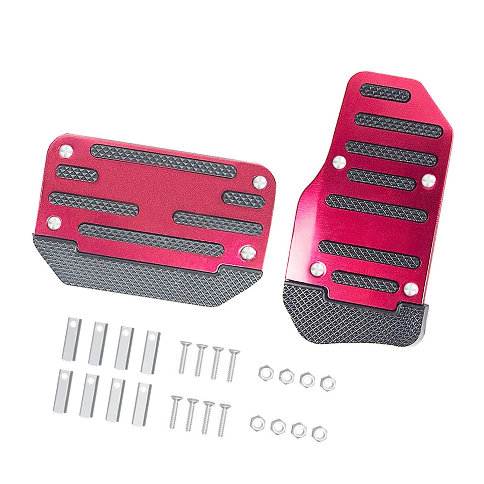 Okiyakusama 2 Stück Car Pedal Pads Ersatzteil ersetzt Bremskupplung Pedal Kit Bremspedalabdeckungen für Automatikgetriebe eingestellt, Rot von Okiyakusama