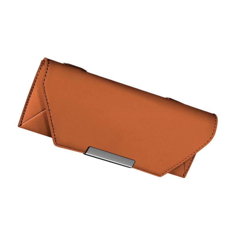 Okiyakusama Sonnenbrillenhalter für Auto-Sonnenblende, generisches Reisezubehör für Damen und Herren, Auto-Brillen-Organizer, Brillen-Aufbewahrungsbox, Orange von Okiyakusama