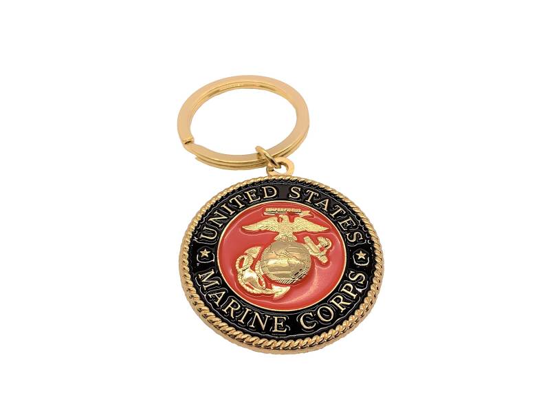 Old Dominion LLC U.S. Marine Corps (USMC) Schlüsselanhänger | Perfektes Veteranen-, Marine- und Militärgeschenk |, Gold, Medium von Old Dominion LLC