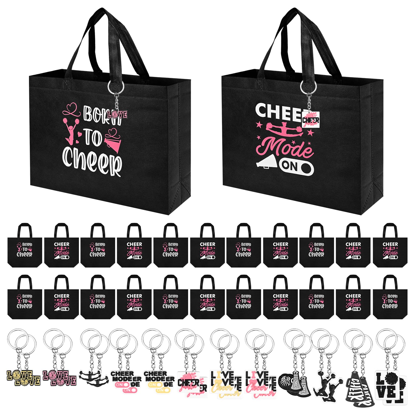 Olgaa Cheerleader Geschenke Cheer Bag Reißverschluss Tragbare Cheer Make-up Tasche PVC Schlüsselanhänger Cheerleader Bulk Cheerleading Geschenke Cheer Schlüsselanhänger für Frauen Mädchen Cheerleader von Olgaa