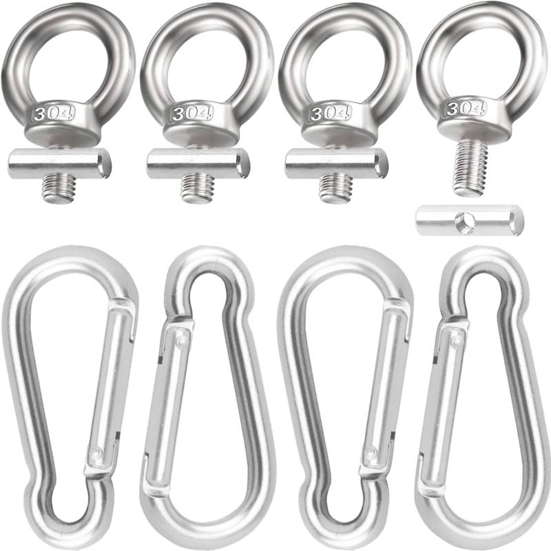 Olicky 4 Stück Kederstopper 6mm mit 4 Karabiner, Stopper für Kederschiene, Edelstahl Vorzelt Stopper für Caravan Kederschiene Wohnmobi Campervan von Olicky