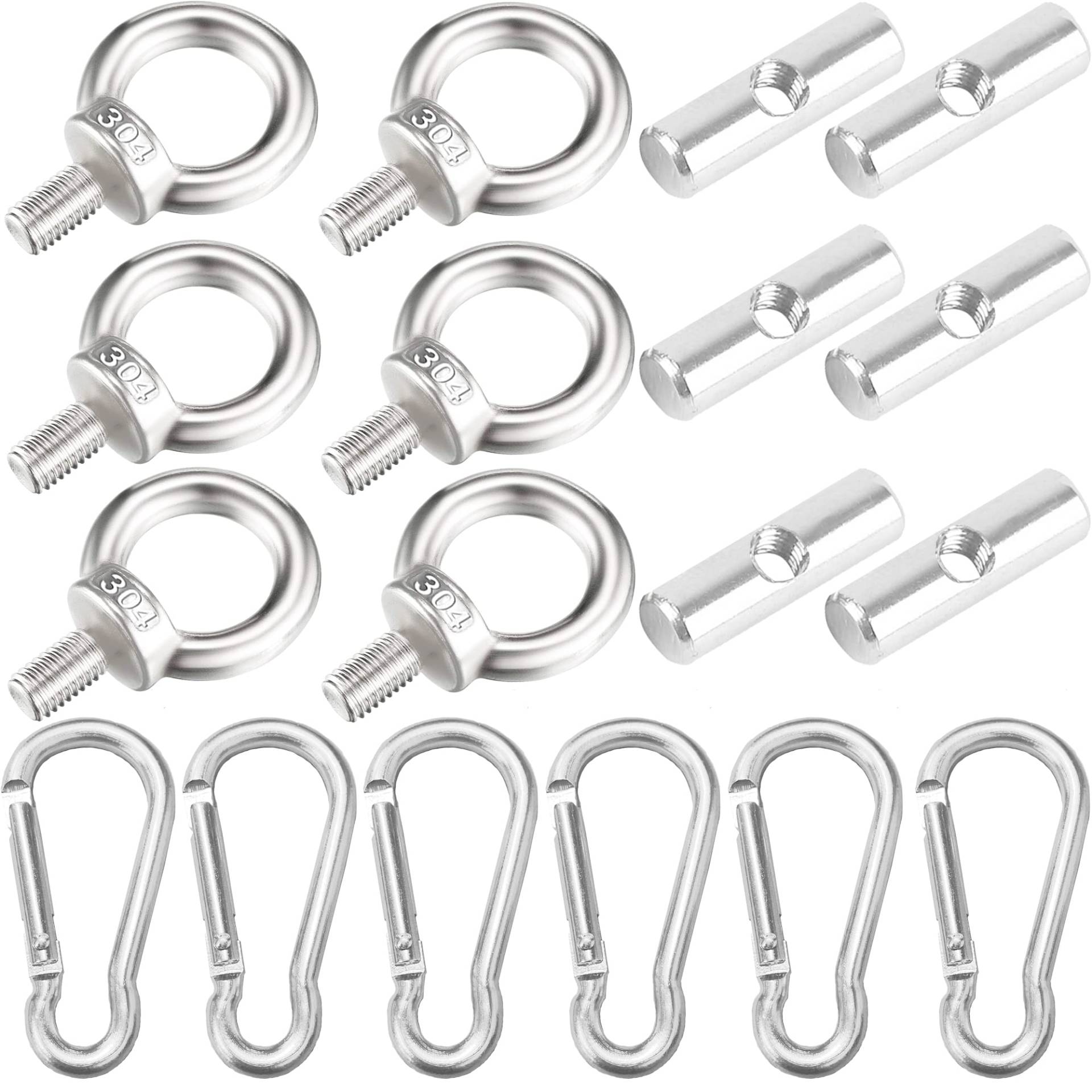 Olicky 6 Stück Kederstopper 6mm mit 6 Karabiner, Stopper für Kederschiene, Edelstahl Vorzelt Stopper für Caravan Kederschiene Wohnmobi Campervan von Olicky