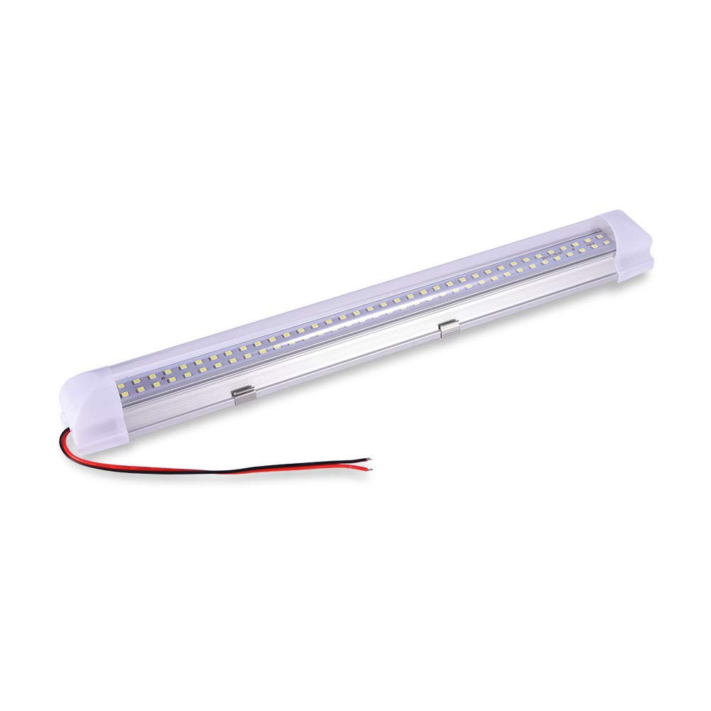 Omprar 4 PCS x 72 LED Auto Innenlichtleiste Innenbeleuchtung, 5W 6000K DC 12V LED Leiste Lichtleiste mit Schalter für Van Bus LKW Boot Wohnmobil,Unterbauleuchte Küche LED Röhre, Kaltweiß Lichter von Omprar