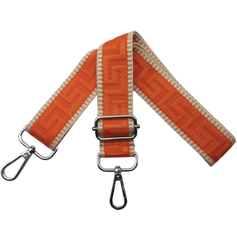 Schultergurt für Tasche Taschengurte zum Wechseln, Verstellbar Taschengurt Breit 3.8cm mit Silber Karabiner - Taschenband Schulterriemen Tragegurt für Handtaschen Damen, Khaki/Orange, K34 von Omxyinma