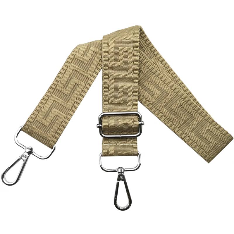 Schultergurt für Tasche Taschengurte zum Wechseln, Verstellbar Taschengurt Breit 3.8cm mit Silber Karabiner - Taschenband Schulterriemen Tragegurt für Handtaschen Damen, Rein Khaki, K19 von Omxyinma