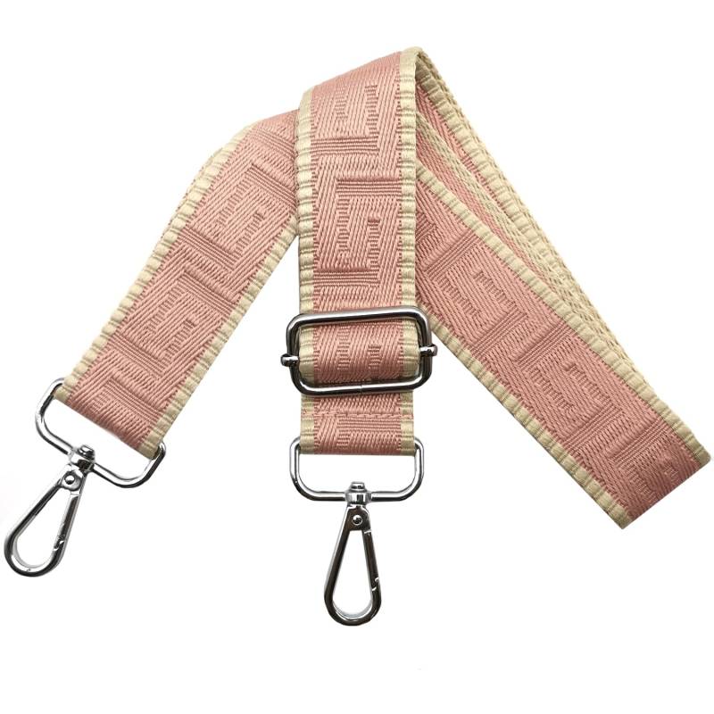 Schultergurt für Tasche Taschengurte zum Wechseln, Verstellbar Taschengurt Breit 3.8cm mit Silber Karabiner - Taschenband Schulterriemen Tragegurt für Handtaschen Damen, Rosa, K8 von Omxyinma