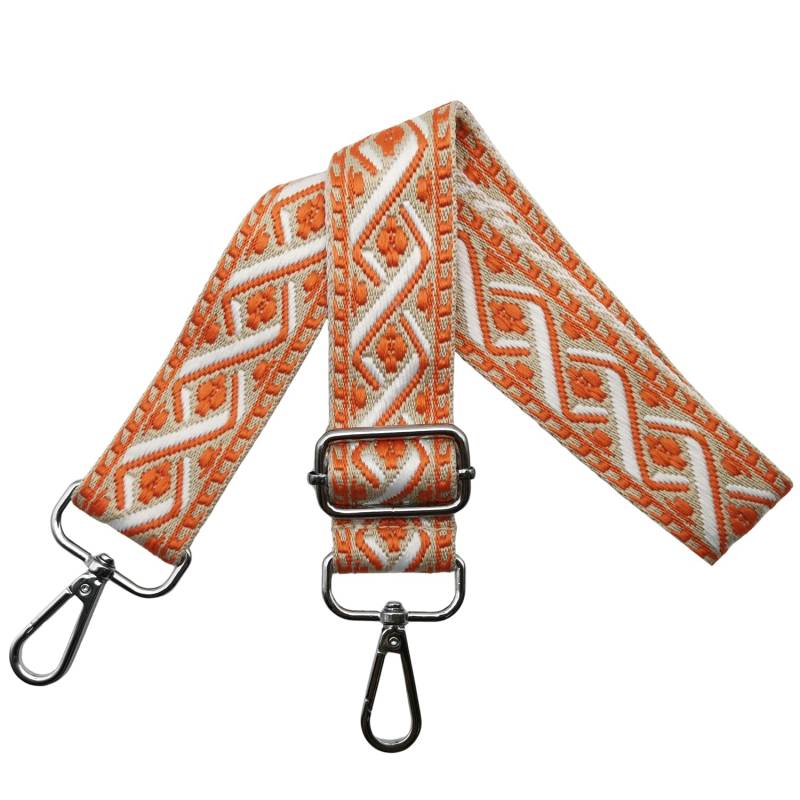 Taschengurte zum Wechseln Schultergurt für Tasche, Verstellbar Taschengurt Breit 3.8cm mit Silber Karabiner Schulterriemen Taschenband Umhängegurt Tragegurt für Handtaschen, Orange, R18 von Omxyinma