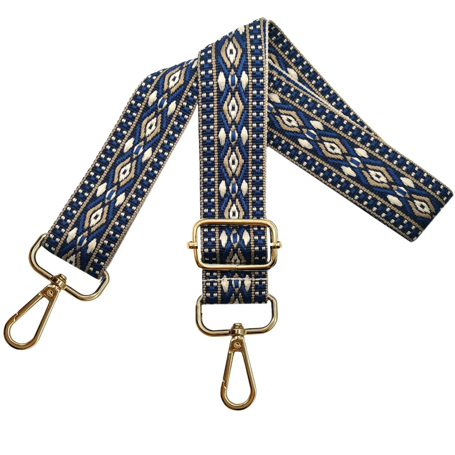 Verstellbarer Schultergurt für Taschen Damen Tragegurt, Taschengurte zum Wechseln, Taschengurt Breit 3.8cm mit Gold Karabiner, Schulterriemen für Schultertasche Handtaschen, Blau, N31 von Omxyinma