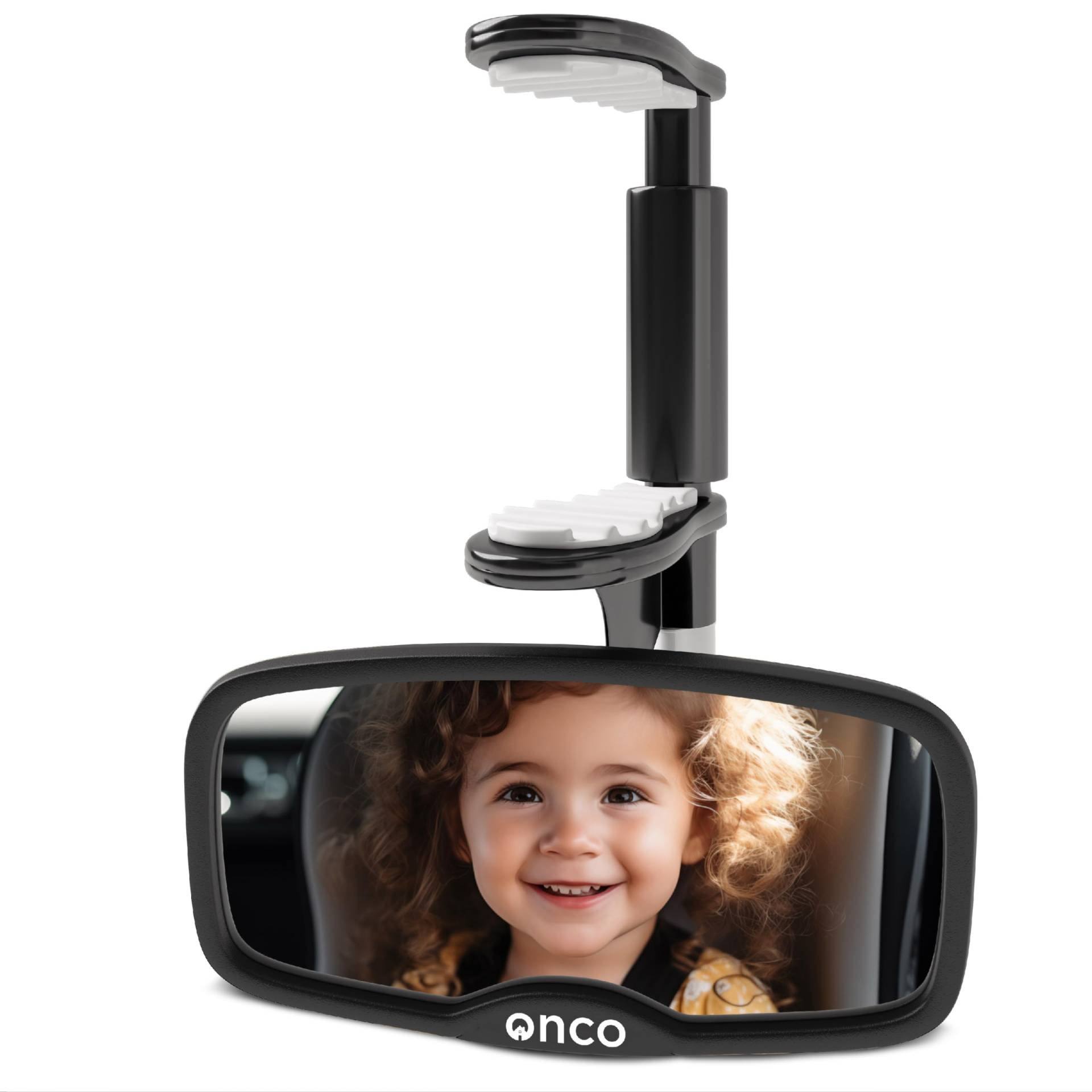 Onco Clip-On Autospiegel Baby Rücksitz - 100% Bruch- und Rüttelsicherer Baby Autospiegel für Nach Vorne Gerichtete Kindersitze, Spiegel Auto Baby Rückbank, Rückspiegel Auto, Auto Spiegel für Baby von Onco