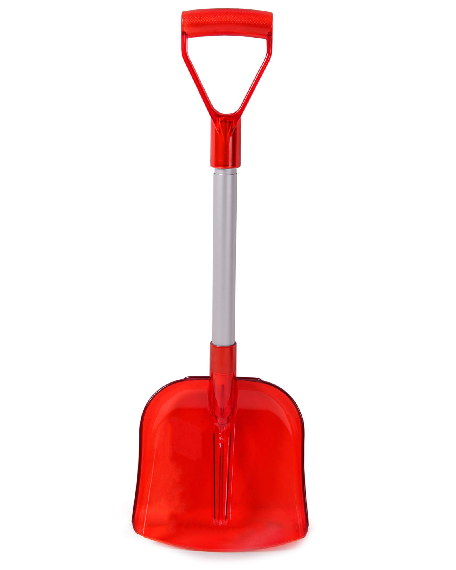Ondis24 Schneeschaufel Makalu, rot, Schaufelblatt ca. 25 cm breit aus Kunststoff, Länge 3 Stufen max. 89 cm, Alu-Stiel, D-Griff von Ondis24