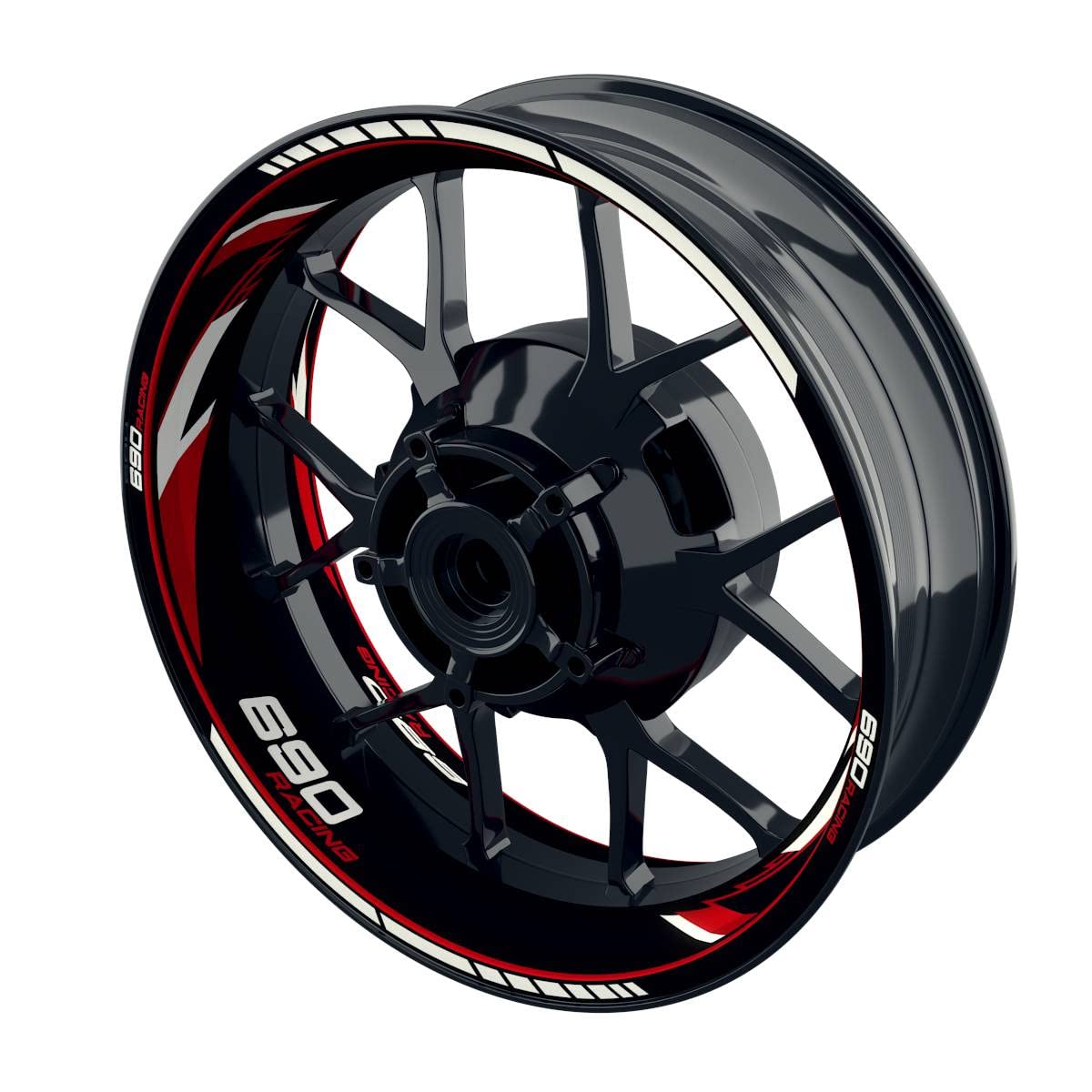 One-Wheel, Premium Felgenaufkleber passend für KTM Duke 690| Motiv: 690 Racing Razor, Felgenrandaufkleber GP, Wheelsticker Motorrad, Farbe rot von One-Wheel