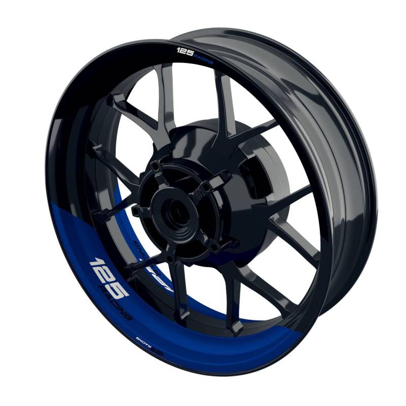 One-Wheel Felgenaufkleber 125 Racing geteilt halb halb blau glänzend von One-Wheel