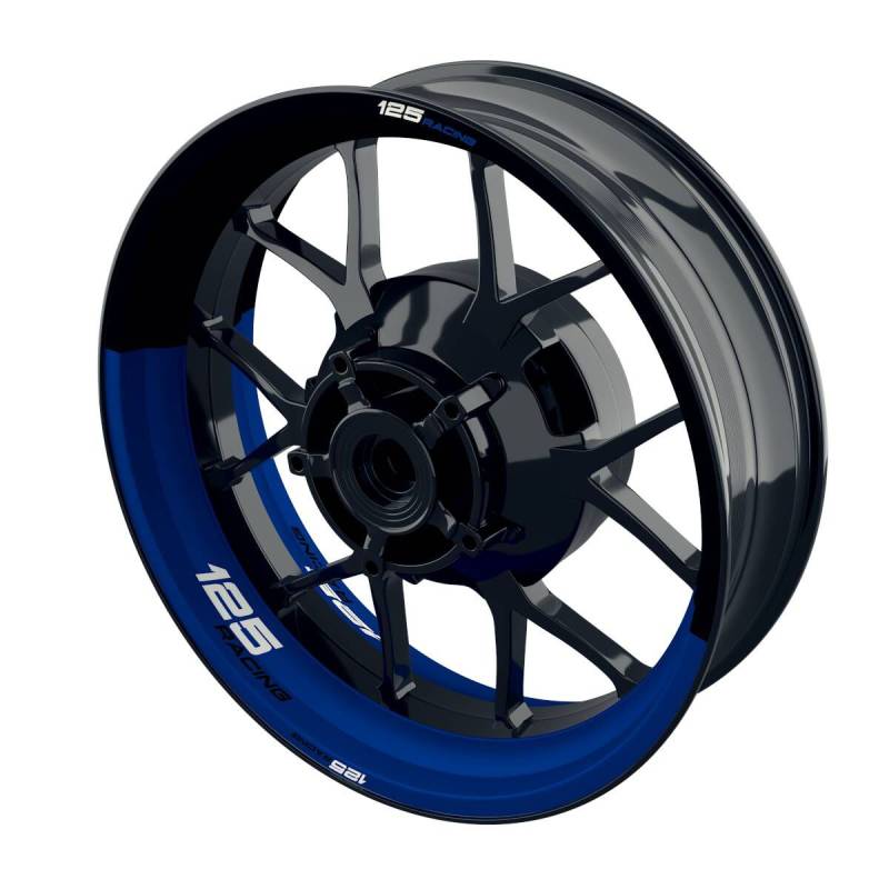 One-Wheel Felgenaufkleber 125 Racing halb halb blau glänzend von One-Wheel