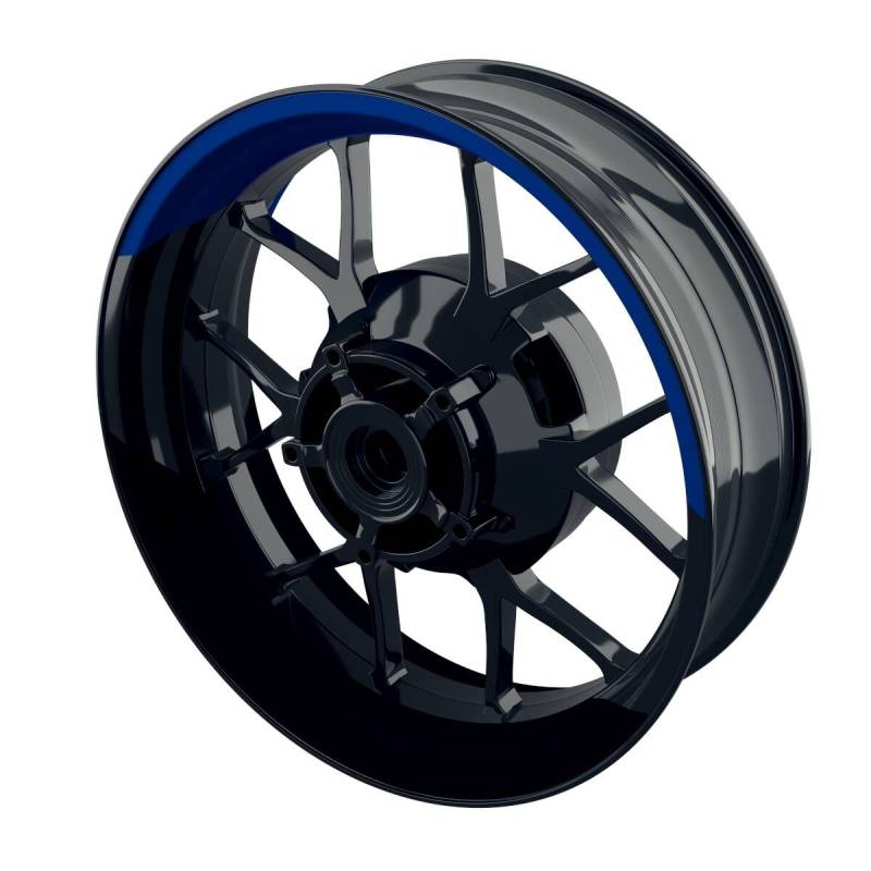 One-Wheel Felgenaufkleber halb halb geteilt schwarz blau glänzend von One-Wheel