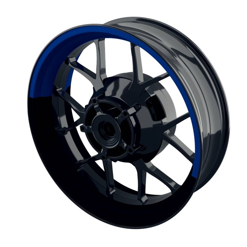 One-Wheel Felgenaufkleber halb halb schwarz blau glänzend von One-Wheel