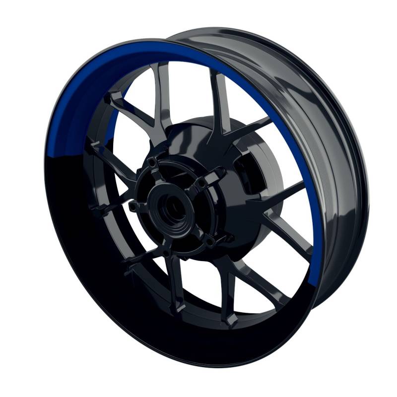 One-Wheel Felgenaufkleber halb halb schwarz blau matt von One-Wheel