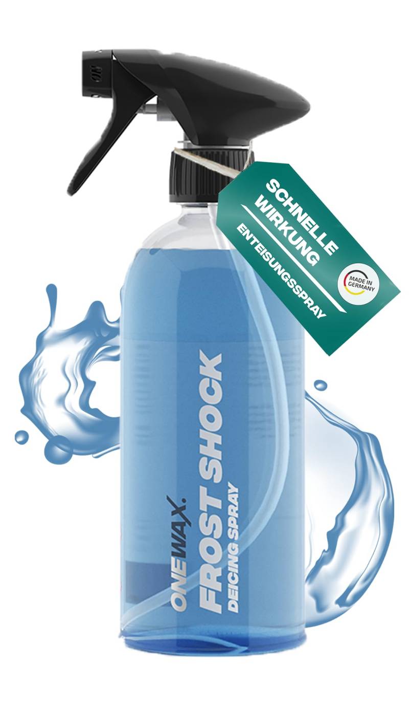 OneWax Frost Shock 500ml – Scheibenenteiser, sekundenschnelle Enteisung für Autos, klare Sicht und sichere Fahrt bei Frost, verhindert Wiedervereisung von OneWax