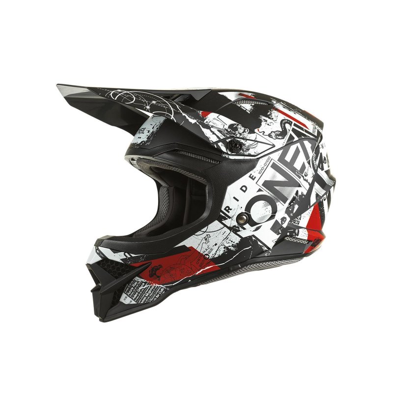 Oneal 3SRS Motocross Helm SCARZ V.22 schwarz/weiss/ rot XS (53/54 cm) von Oneal