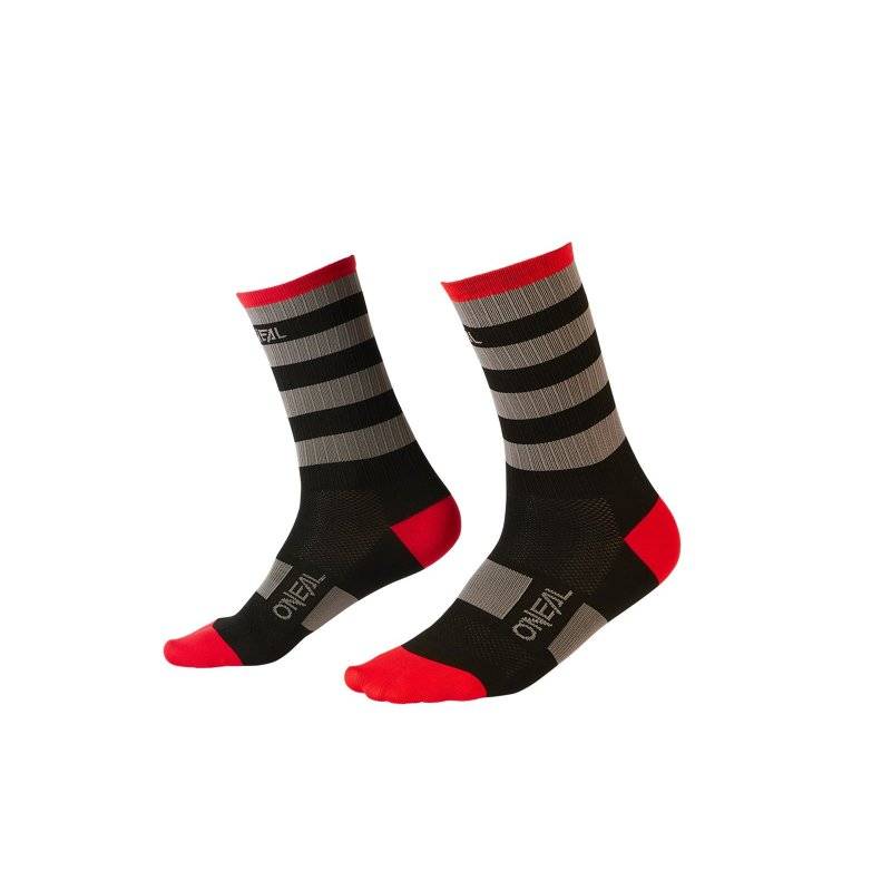 Oneal Mtb Performance Sock Stripe schwarz/grau/rot von Oneal