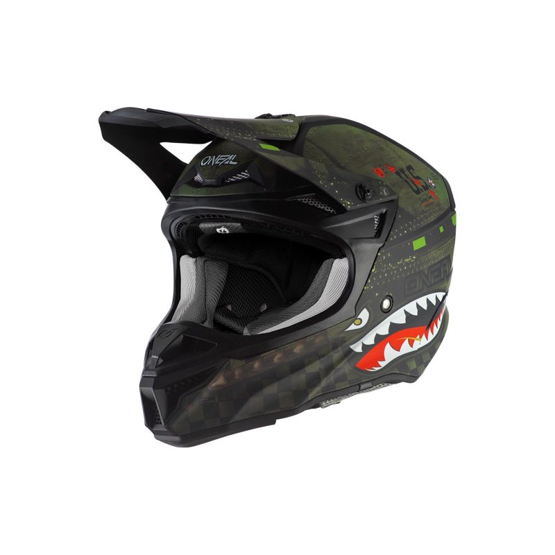 Oneal 5SRS Polyacrylite Motocross Helm WARHAWK V.22 schwarz/grün XS... von Oneal