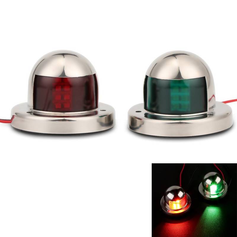 Youngine LED Navigation Buglicht Edelstahl 12V Marine Boat Yacht Light Segeln Signallampe, Rot & Grün von Youngine