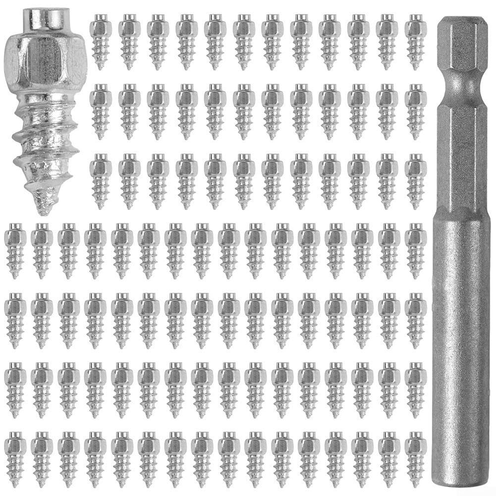 Oniissy 200 Stück Schraubbolzen, Aluminium-Rad-Reifenbolzen für Schneereifen, 4 x 12 mm, für Kofferraum, ATV, SUV, Auto, LKW, Motorrad, Fahrradzubehör von Oniissy