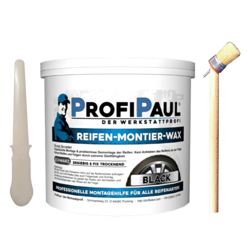 ProfiPaul Reifenmontagepaste SCHWARZ 5 kg Set mit Pinsel und Schaber von ProfiPaul