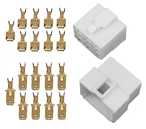 10x Gehäuse Stecker 6,3mm Flachsteckhülsen Flachstecker Steckergehäuse (9 Polig) von Onpira