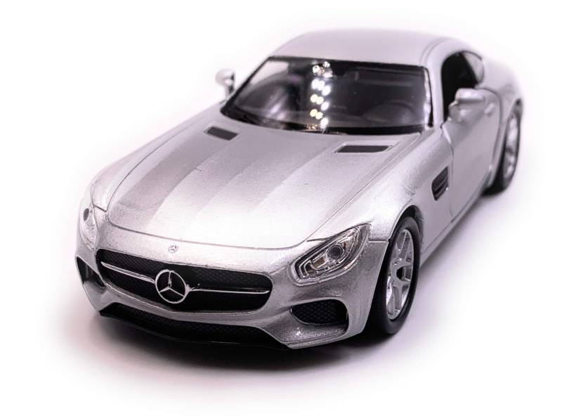 Onwomania AMG GT Sportwagen Modellauto Auto Silber Maßstab 1:34 (lizensiert) von Onwomania