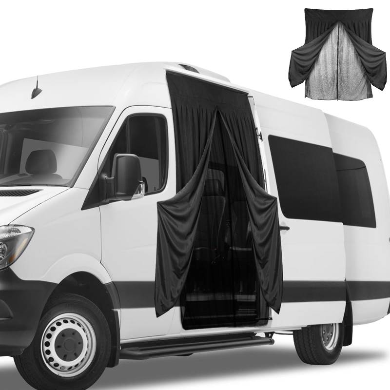 Auto Insektennetz für Mercedes-Benz Sprinter Hochdach, Zweischichtig Magnetische Moskitonetze mit Wildleder Außen für Bugs Insekten zu Vermeiden, Auto Schiebetür Insektennetz für Outdoor-Camping von Opaltool