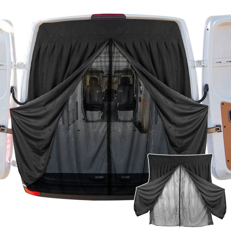 Auto Insektennetz für Mercedes-Benz Sprinter Low Roof, Zweischichtig Magnetische Hintertür Moskitonetze mit Wildleder Außen für Bugs Insekten zu vermeiden, Auto Insektennetz für Outdoor-Camping von Opaltool