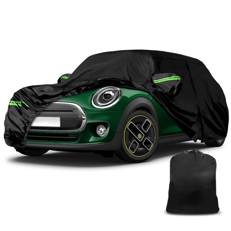 Autoabdeckung Wasserdicht Atmungsaktiv Passend für Mini Electric/Mini Cooper SE 2020-2023, Vollgarage Autoplane mit Tür-Reißverschluss, Schloss und Winddicht Bands für Regen Sonne Staub Schutz von Opaltool