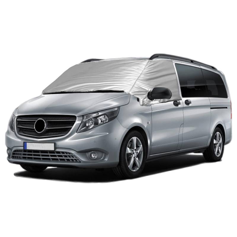 Opaltool Externe Thermo Scheibenabdeckung passend für Mercedes-Benz Vito W447 2015-2022, Luxus Silber Wrap, Faltbare Frontscheibenabdeckung Winter Sommer Scheibenfrostschutz Abdeckung von Opaltool