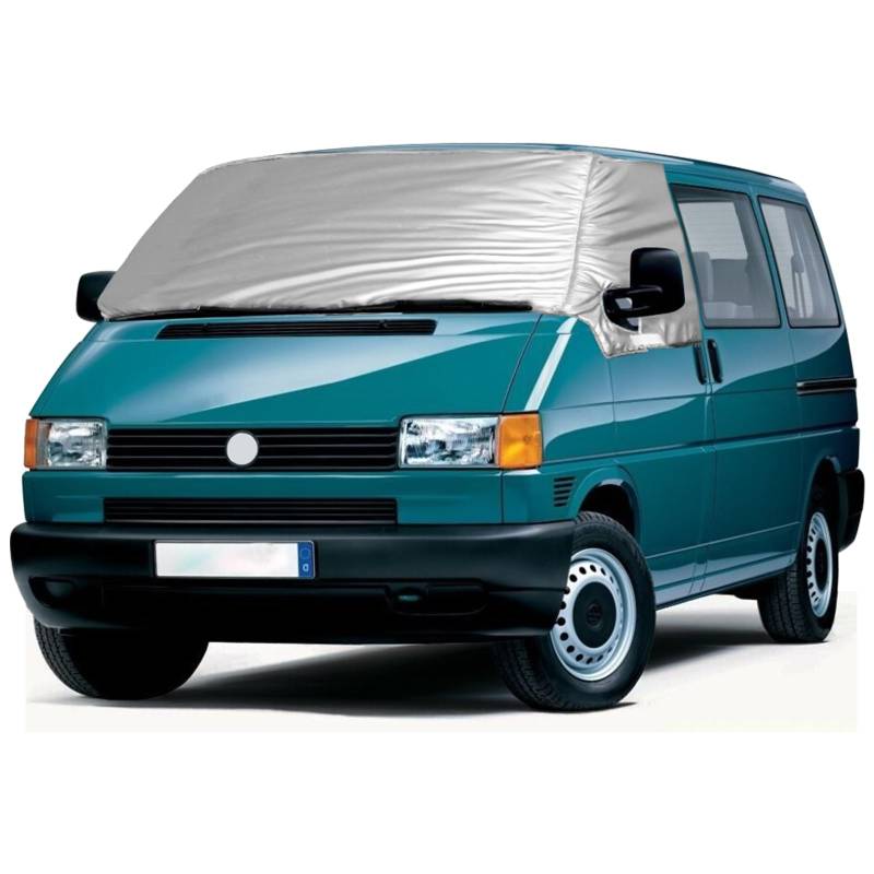 Opaltool Externe Thermo Scheibenabdeckung passend für VW T4, Luxus Silber Wrap Windschutzscheibenabdeckung, Faltbare Frontscheibenabdeckung Winter Sommer Scheibenfrostschutz Abdeckung von Opaltool