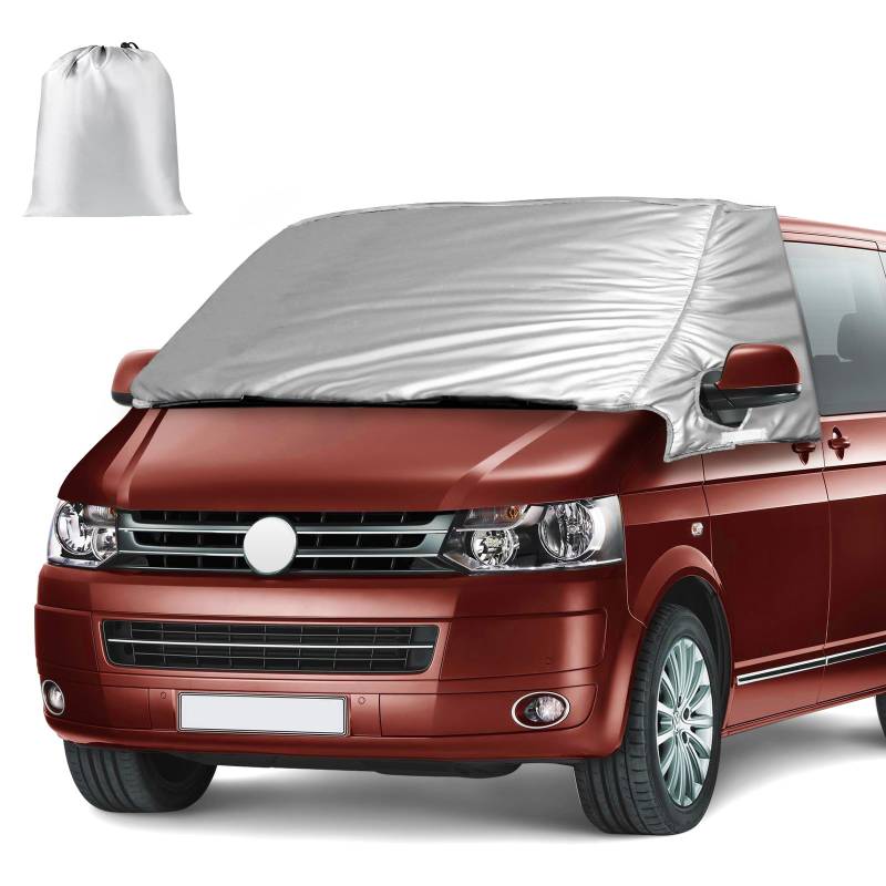 Externe Thermo Scheibenabdeckung passend für VW Transporter T5, VW Caddy 2010-2020, Silber Wrap Windschutzscheibenabdeckung, Faltbare Frontscheibenabdeckung Winter Sommer Scheibenfrostschutz Abdeckung von Opaltool