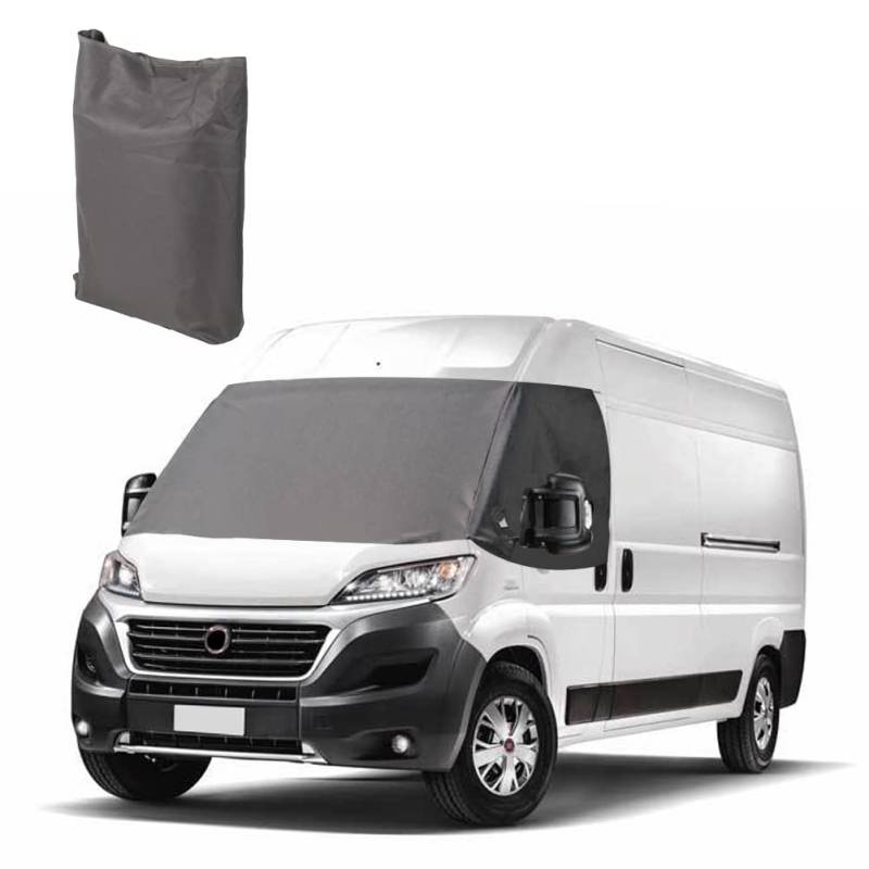 Opaltool Frontscheiben Abdeckung passend für FIAT Ducato/Peugeot Boxer/Citroen Relay 2006–2024, Scheibenabdeckung Wohnmobil Magnetischer Abdeckung Sonnenschutz Blickdicht Wetterfest Bugschutzplane von Opaltool