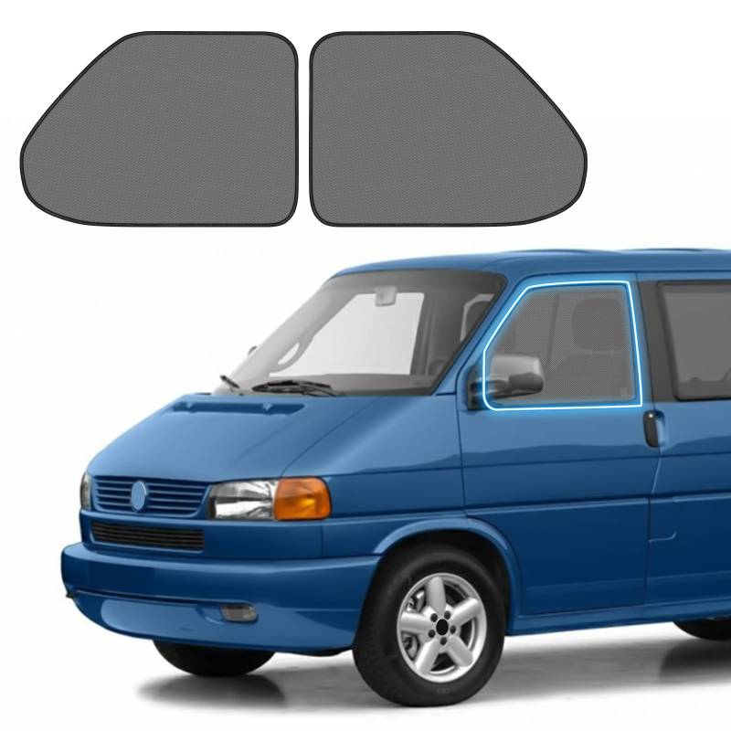 Magnetisch Sonnenschutz Seitenscheibe für VW T4, 1 Paar Elastische Frontfenster Sonnenblende Auto Vorhang mit Aufbewahrungstasche für Verhinderung der Privatsphäre Leck von Opaltool