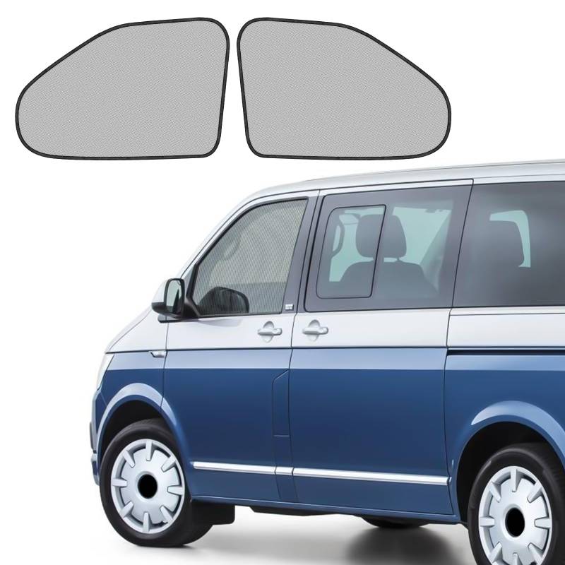 Magnetisch Sonnenschutz Seitenscheibe für VW T5 T6 T6.1 California, 1 Paar Elastische Frontfenster Sonnenblende Auto Vorhang mit Aufbewahrungstasche für Verhinderung der Privatsphäre Leck von Opaltool