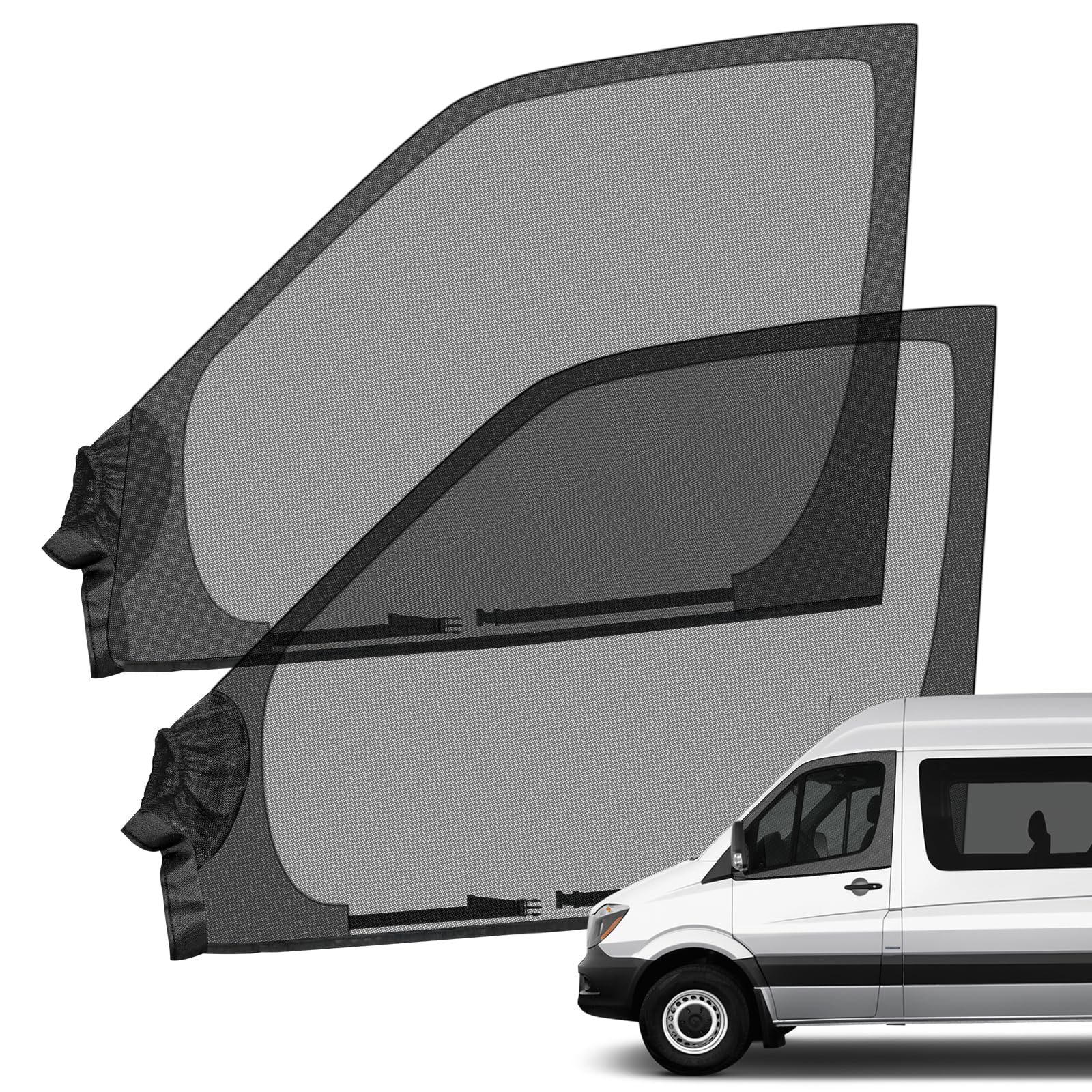 Opaltool Magnetische Seitenfenster Insektenschutznetze, 2pcs Universal Elastische Frontfenster Sonnenschirme Moskitonetz mit Aufbewahrungstasche für Van Camper Caravan von Opaltool