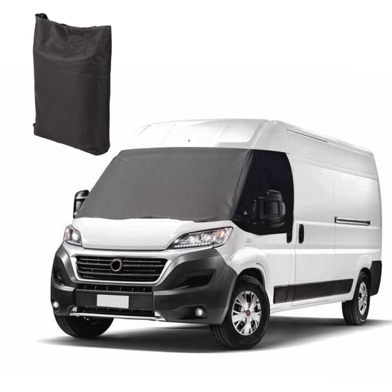 Opaltool Frontscheiben Abdeckung passend für FIAT Ducato/Peugeot Boxer/Citroen Relay 2006–2024, Scheibenabdeckung Wohnmobil Magnetischer Abdeckung Sonnenschutz Blickdicht Wetterfest Bugschutzplane von Opaltool