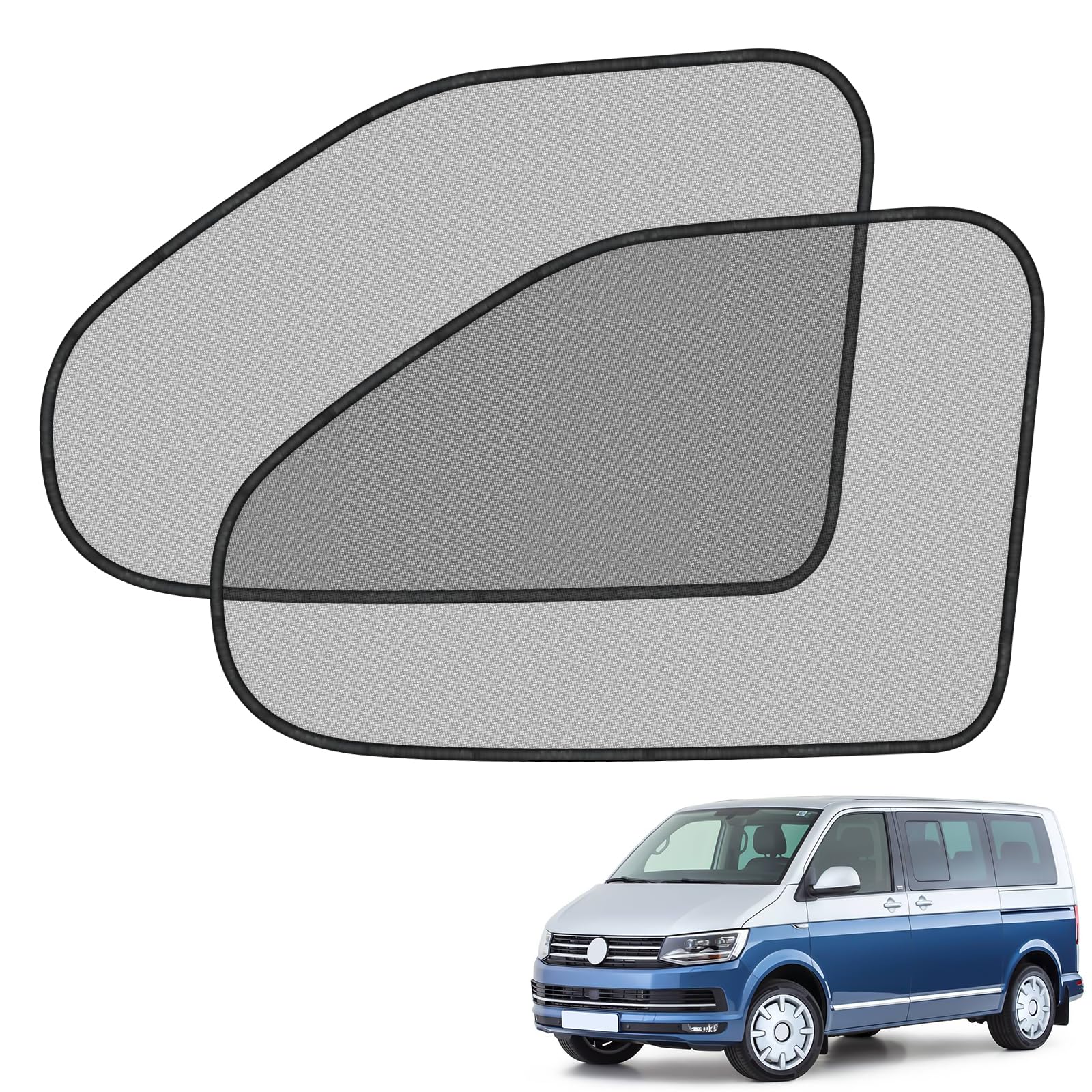 Opaltool Magnetische Seitenfenster Insektenschutznetze für VW T5 T6 T6.1 California, 2pcs Elastische Frontfenster Sonnenschirme Moskitonetz mit Aufbewahrungstasche von Opaltool