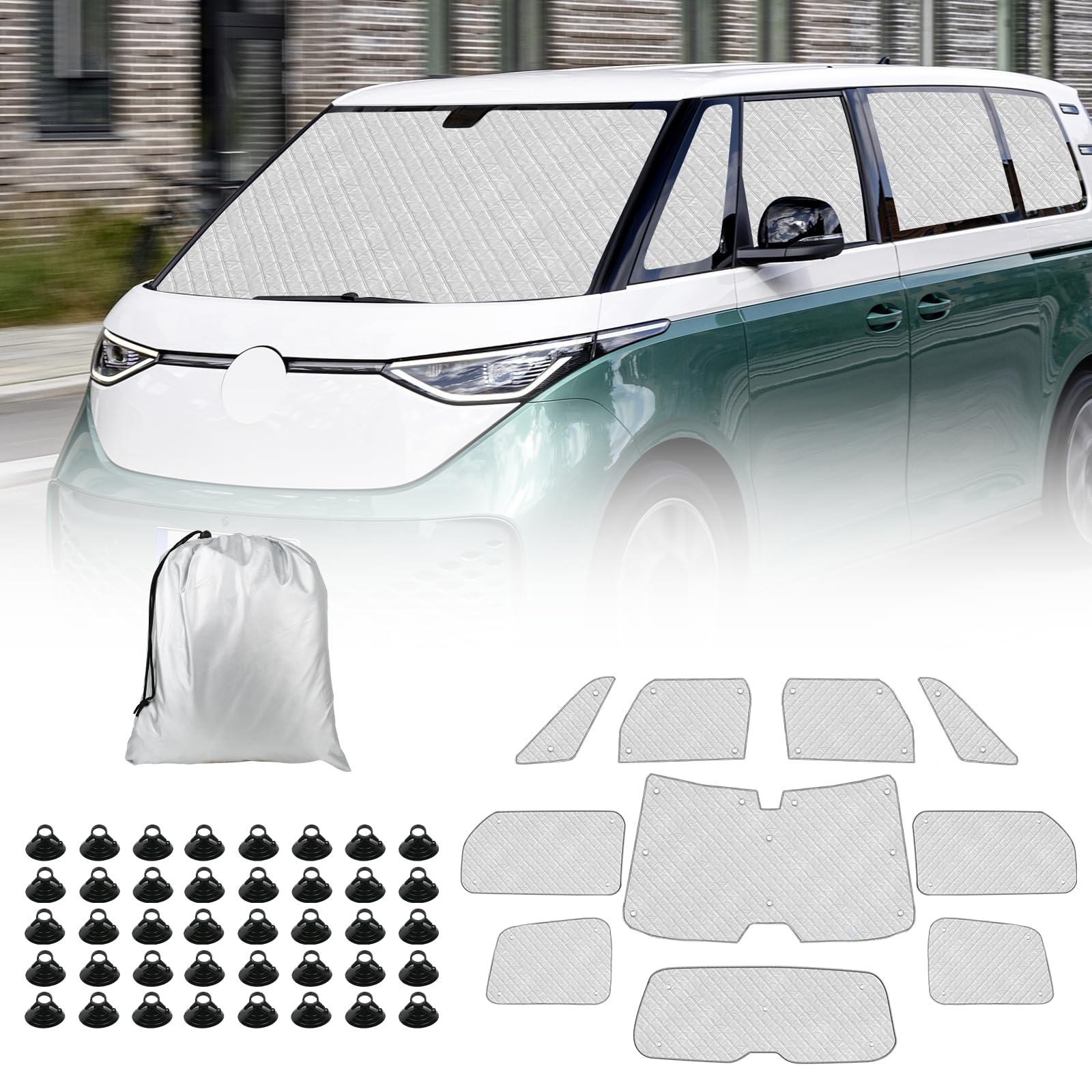 Opaltool Thermomatte Fahrerhaus Innen für VW ID Buzz 2022-2025, 10-teiliges UV- & Wasserschutz Sonnenschutz Frontscheibe Innen für Wohnmobil Privatsphäre & Temperaturkontrolle Opaltool Thermomatte Fahrerhaus Innen für VW ID Buzz 2022-2025, 10-teiliges UV- & Wasserschutz Sonnenschutz Frontscheibe Innen für Wohnmobil Privatsphäre & Temperaturkontrolle von Opaltool