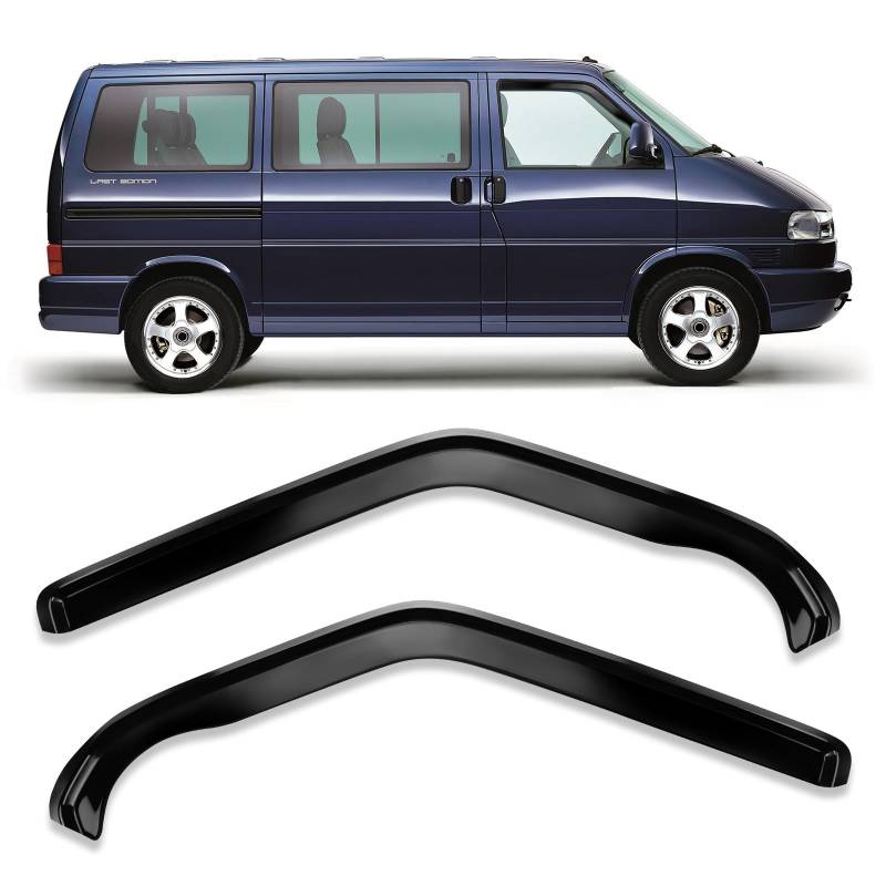 Opaltool Windabweiser Schwarz Kompatibel mit VW T4 1990-2003, 1 Paar Regenschutz zum Aufkleben für Fenster, Windabweiser Fensterscheiben für Autos von Opaltool