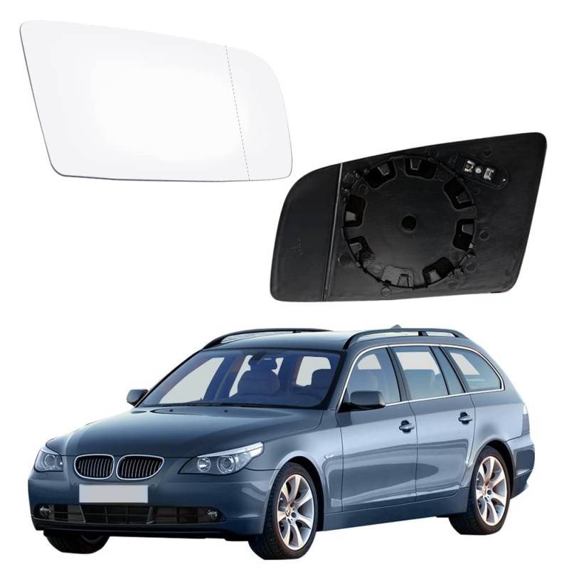 Spiegelglas Außenspiegel Glas Asphärisch Spiegelglas Heizbar Ersatz für BMW E60 E61 E63 E64 2001–2010 (Rechter) von Opaltool