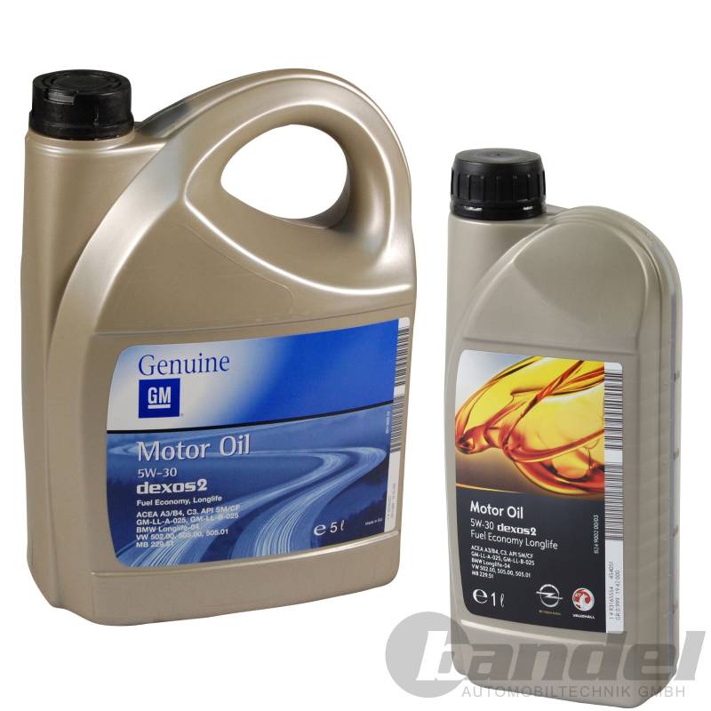 1x 1 L Liter + 1x 5 L Liter OPEL DEXOS2 5W30, ACEA A3/B4 + C3, von Opel