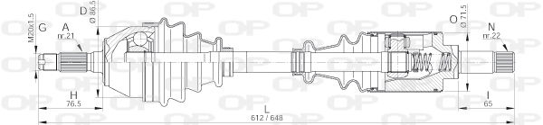 Antriebswelle Vorderachse links Open Parts DRS6018.00 von Open Parts